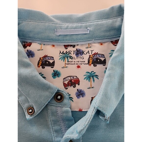 Marti Kat Mens Polo Shirt XXL Blue Short Sleeve Modal Blend Business Casual - Picture 11 of 12